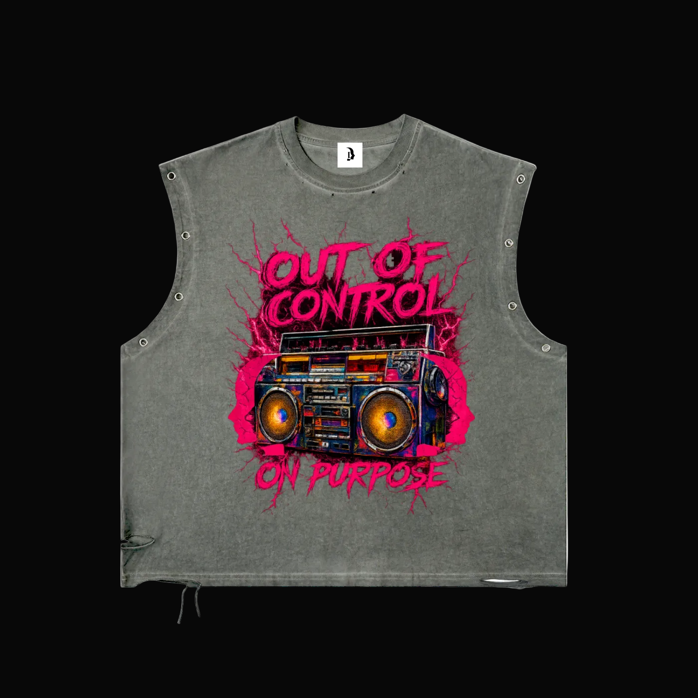 "Out of Control" Distressed Grommet Tank (LIMITED EDITION)
