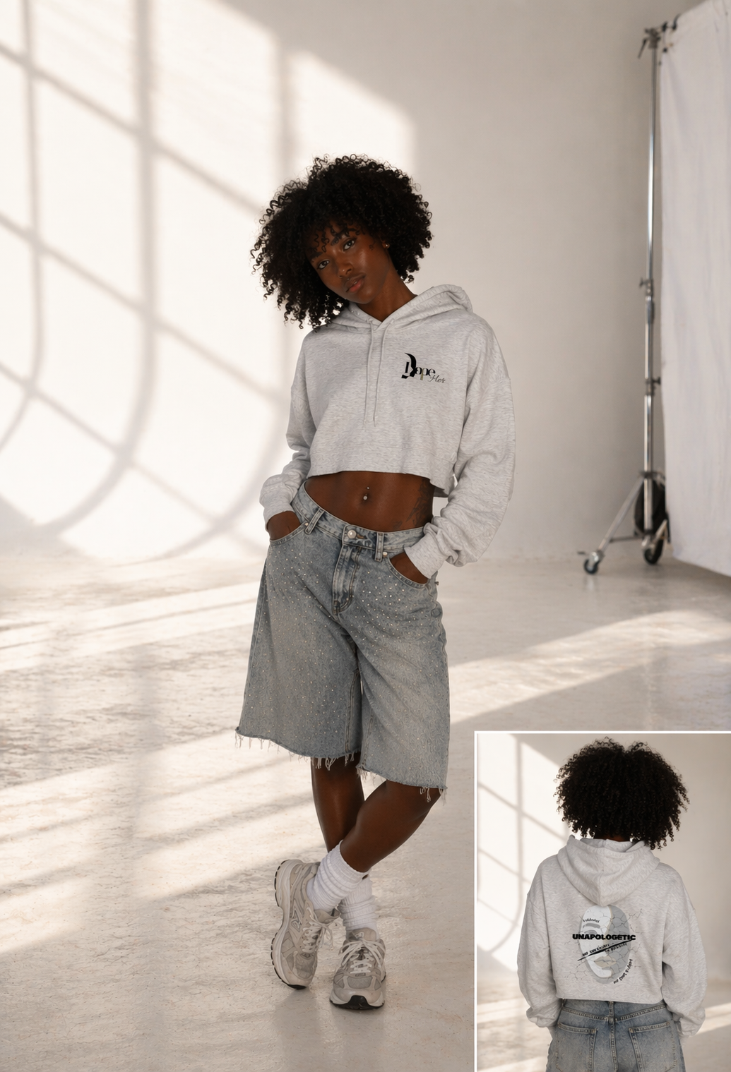 "Shattered Control" Cropped Hoodie